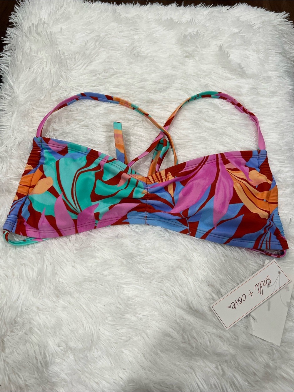 Tropical Multicolor Floral Bikini Top